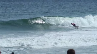 Longboarder shreds this NJ Wave