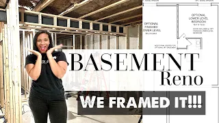 FRAMING OUR BASEMENT | Basement Makeover 2023 | Dual home offices and home gym