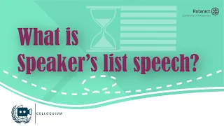 What is speaker's list speech?