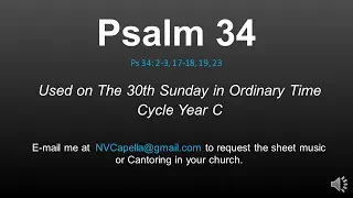 Psalm 34: 30th Sunday in Ordinary Time Year C - The Lord hears the cry - Nicolas Viyof