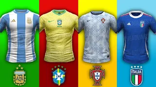 NEW LEAKED KITS FOR THE EURO AND COPA AMERICA TEAMS 2024