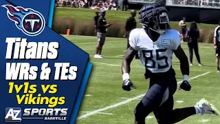 Titans WRs and TEs go against Vikings Secondary in Joint Practice 1v1s