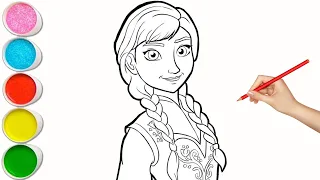 How to draw Anna From Frozen Movies Step by step | Drawing and painting Anna for Kids