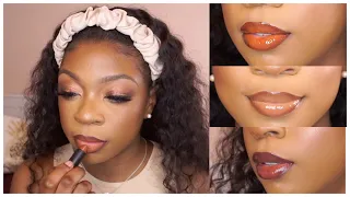 NUDE LIP COMBOS FOR DARK SKIN CHOCOLATE EDITION FT HUDA BEAUTY GLOW CREAM LIPSTICKS