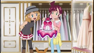 serena helping chloe picking an outfit for the contest 🥹🌸💕🦶🏻 - pokemon ult. journey englishdub