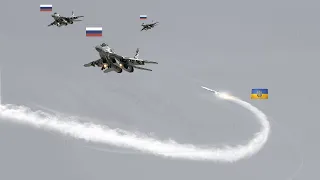 Scary moment! Pilot narrowly escapes after Ukrainian anti-air missile hits three Russian MiG-29s