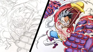 How to Draw Luffy Gear 4 - [One Piece]