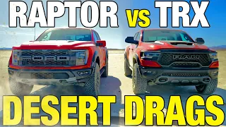 Drag Race in the Dirt! Ram TRX vs. Ford Raptor | 0-60, Horsepower, Off-Roading & More