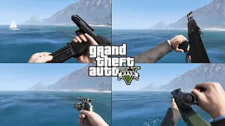 Grand Theft Auto 5 All Weapons Remastered with Mods | Reloads, Sounds, Inspections (1080p,60fps)