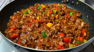 Easy pepper steak recipe. Beef stir fry