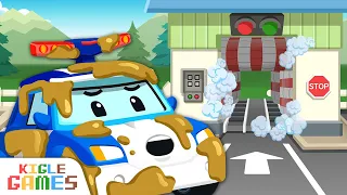 Car wash | Habit Play | Robocar Poli | Policecar Firetruck Ambulance | KIGLE GAMES