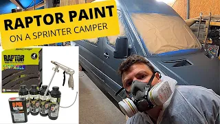 How to Raptor a Sprinter Campervan Conversion Van Life UK | Raptor Bed Liner Spray Job