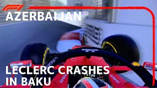 Charles Leclerc Crashes Out Of Qualifying | 2019 Game Azerbaijan Grand Prix