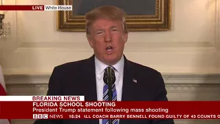 US President Donald Trump responds to Florida high school shooting  - BBC News