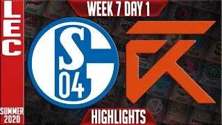 S04 vs XL Highlights | LEC Summer 2020 W7D1 | Schalke 04 vs Excel