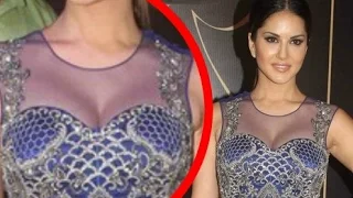 Sunny Leone Hot Cleavage Flash At Star Guild Awards 2015