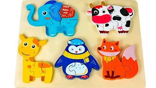 Best Learn Shapes with Animals Shape Matching Puzzle | Preschool Toddler Learning Toy Video