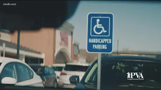 Veterans group reminding people not to park in handicapped spaces