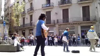 Clarence Milton Bekker playing 'Billie Jean' by Michael Jackson in Barcelona