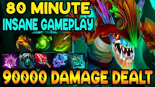 80 MINUTE - 90000 DAMAGE DEALT - INSANE CARRY SLARK - DOTA 2 GAMEPLAY