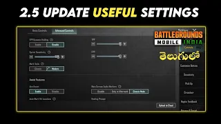 Bgmi 2.5 Update Useful Settings | Important settings in Bgmi Telugu