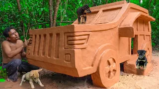 Rescue Puppy From Deep Hole Building Mud Dog House In Car Style