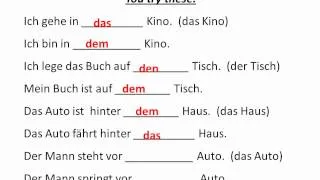 Work with accusative and dative prepositions in German - www.germanforspalding.org