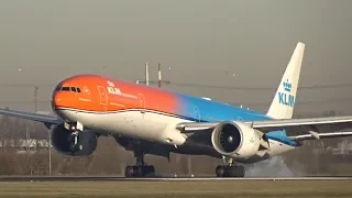 BIG Planes Landing At The Polderbaan Amsterdam Schiphol Airport A330, B787, B747, B767 B777