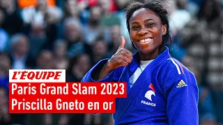 Paris Grand Slam 2023 - La Française Priscilla Gneto remporte la médaille d'or en finale des -57kg