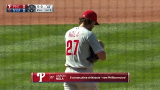 Aaron Nola Record-Tying 10 Strikeouts In a Row! | Phillies vs Mets 6.25.21