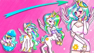 My Little Pony PRINCESS CELESTIA Growing Up | Makeup Anime Challenge | Annie Channel