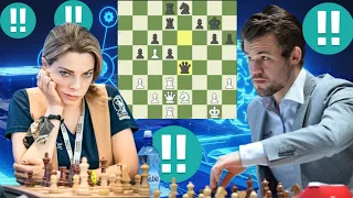 Perfect chess game 12 | Magnus Carlsen vs Dina Belenkaya 2