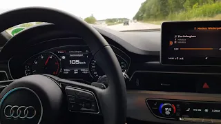 Audi A4 B9 50 TDI Quattro 2019 on the Autobahn - 286 PS/bhp