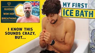 My first ICE BATH after 30 days of Wim Hof breathing and cold showers. 🌬❄️🚿 This technique works?! 🤯