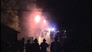 Power Lines fall on house and start fire