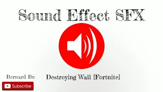 Destroying Wall [Fortnite] - Sound Effect SFX Full HD