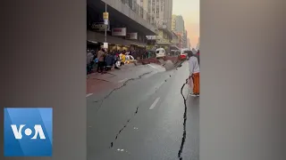 South Africa Explosion Leaves Cracks in Road | VOA News