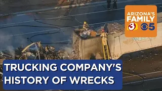 Company involved in deadly semi-truck wreck had history of crashes in Arizona