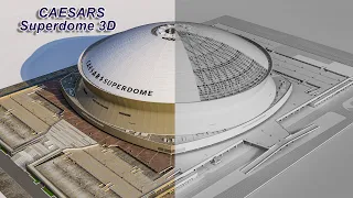 Caesars Superdome - New Orleans USA 3D Model  (Exterior preview)