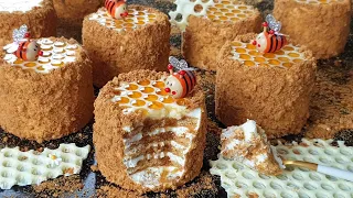 Mini Russian Honey cake full of sweetness/ Medovik  Recipe