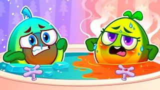Avocado Baby Take a Bath 🛁🧼 Hot vs Cold 🤩 || Best Kids Cartoon by Meet Penny 🥑💖