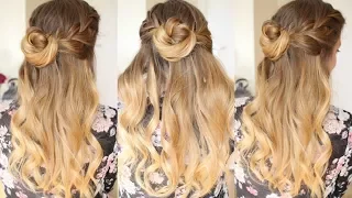 Quick and Easy Half Up Bun Hairstyle | Formal Hairstyles | Braidsandstyles12