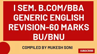 1st -BCOM /BBA - GENERIC ENGLISH-EXAM REVISION-BU/BNU