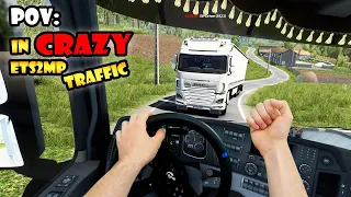 POV in CRAZY ETS2mp Traffic | Real Hands driving on Multiplayer + Funny moments