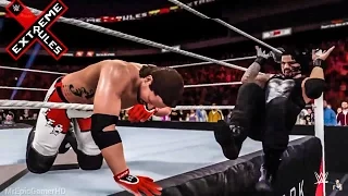 WWE 2K16 Extreme Rules 2016 AJ Styles vs Roman Reigns | Crazy Highlights