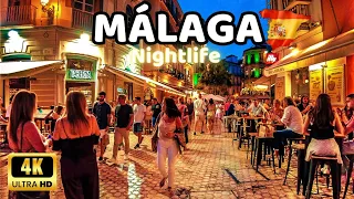 🇪🇦[4K] MÁLAGA Spain Wonderful City Nightlife Summer 2023 | Costa del Sol, Andalucía