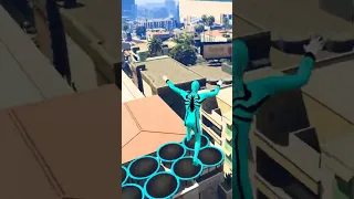GTA 5 Rainbow Spiderman Jumping off Highest Buildings Falling Into Pool ep.180 #short