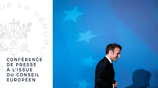 Conférence de presse du Président Emmanuel Macron à l’issue du Conseil européen.