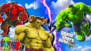 Green Hulk Army Fight with Red Hulk Army For Save Avengers [Hindi] | GTAV AVENGERS | A.K GAME WORLD