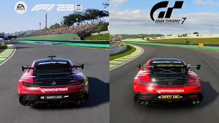 F1 23 Vs GT7 - Comparison Mercedes-AMG GT Black Series SC at Autódromo de Interlagos [4KPS5]